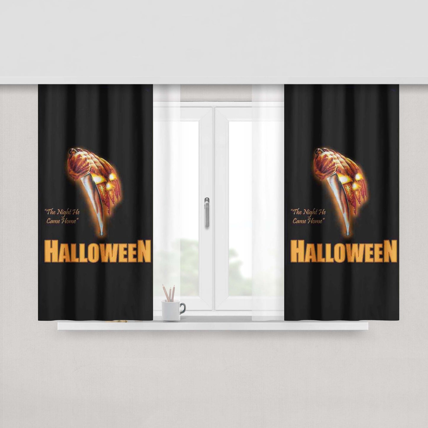 Halloween The Night He Came Fabric Window Curtains