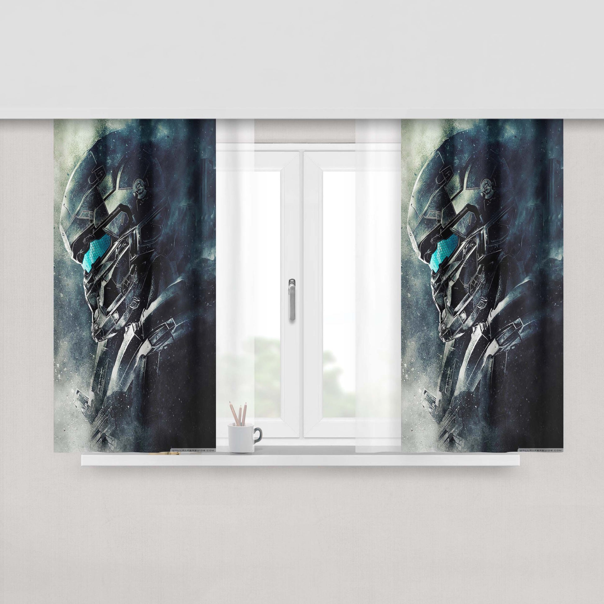Halo 5 Guardians Fred Armor Fabric Window Curtains