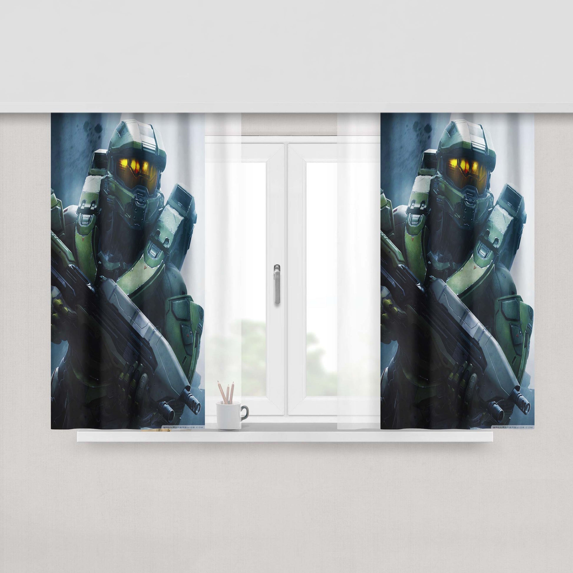 Halo 5 Guardians Master Chief Fabric Window Curtains