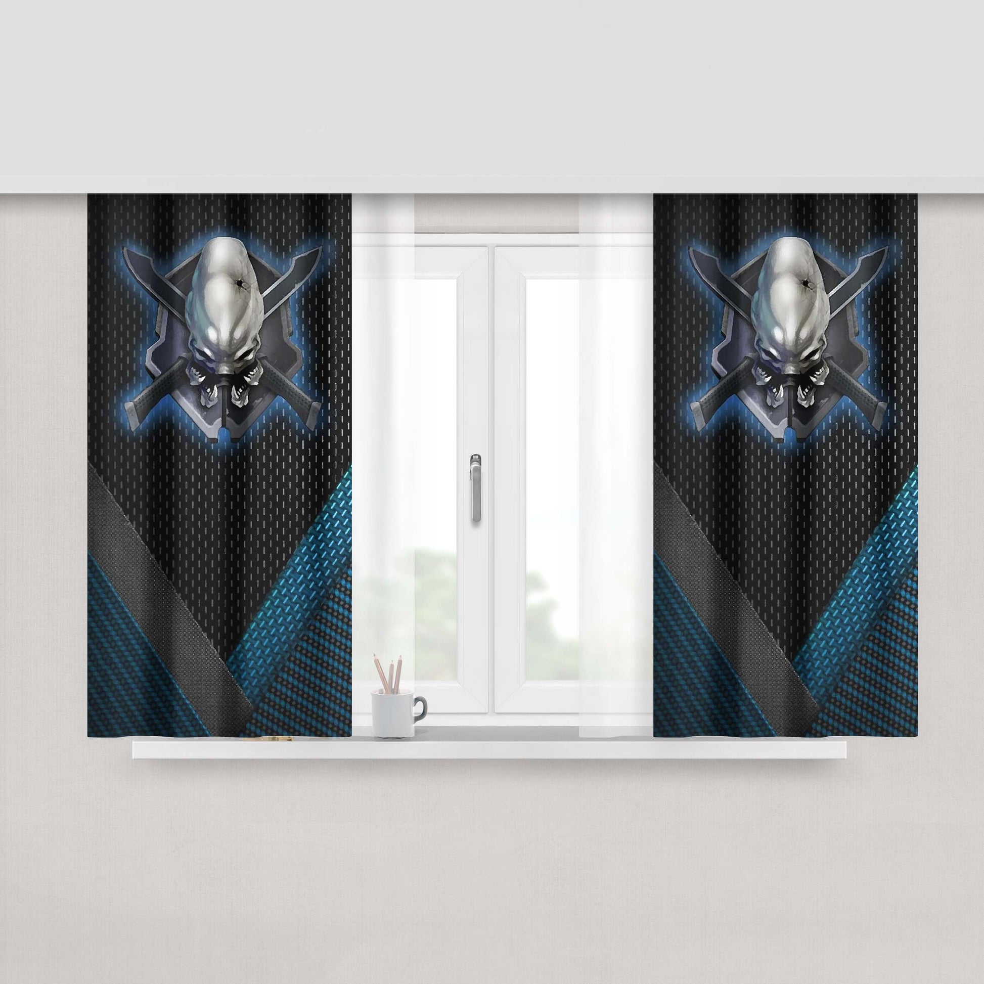 Halo Alien Fabric Window Curtains