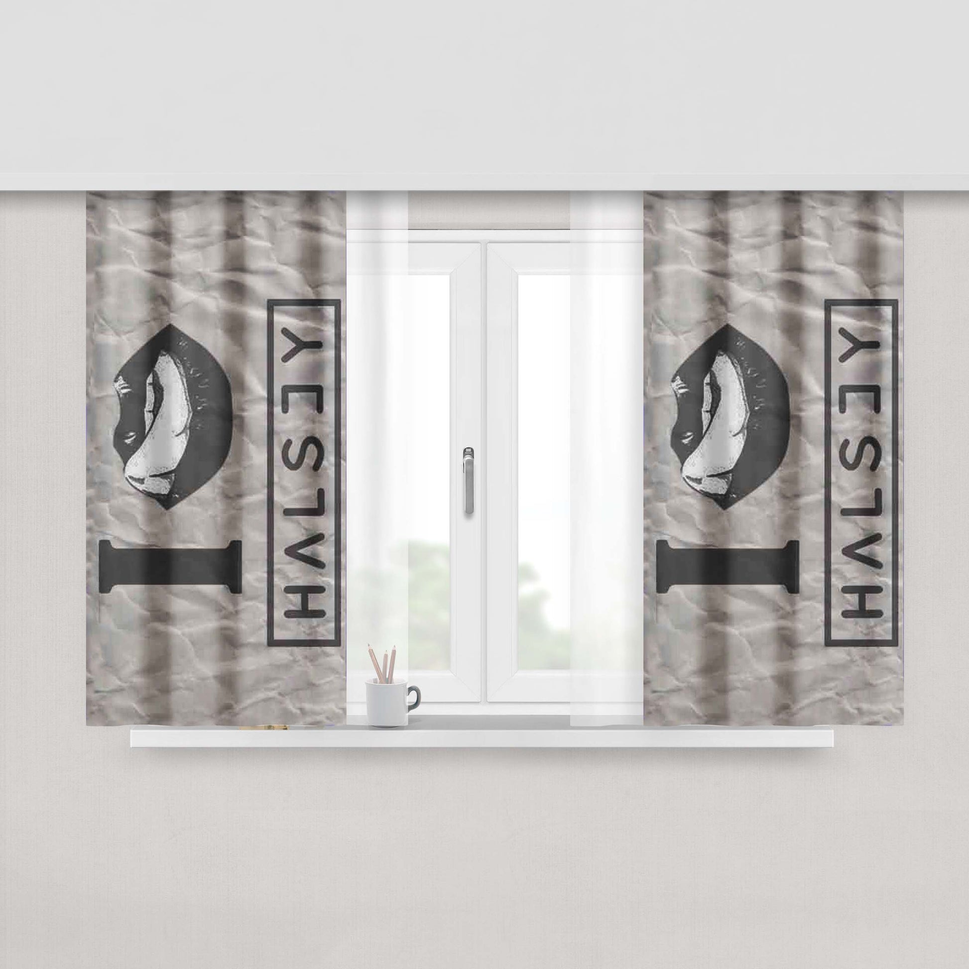 Halsey I Love Halsey Fabric Window Curtains