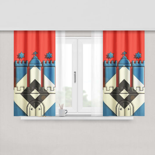 Hamburg Sv Castle Fabric Window Curtains