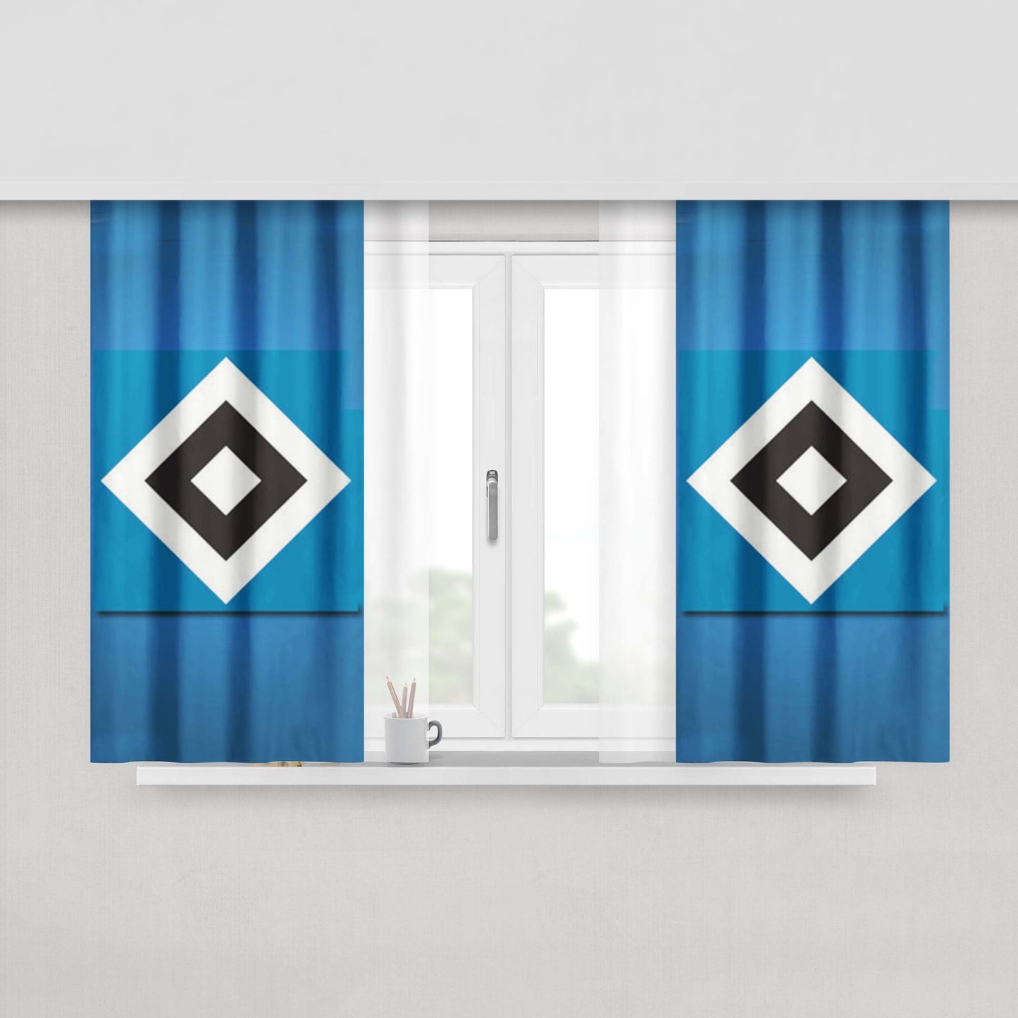 Hamburg Sv Logo Fabric Window Curtains