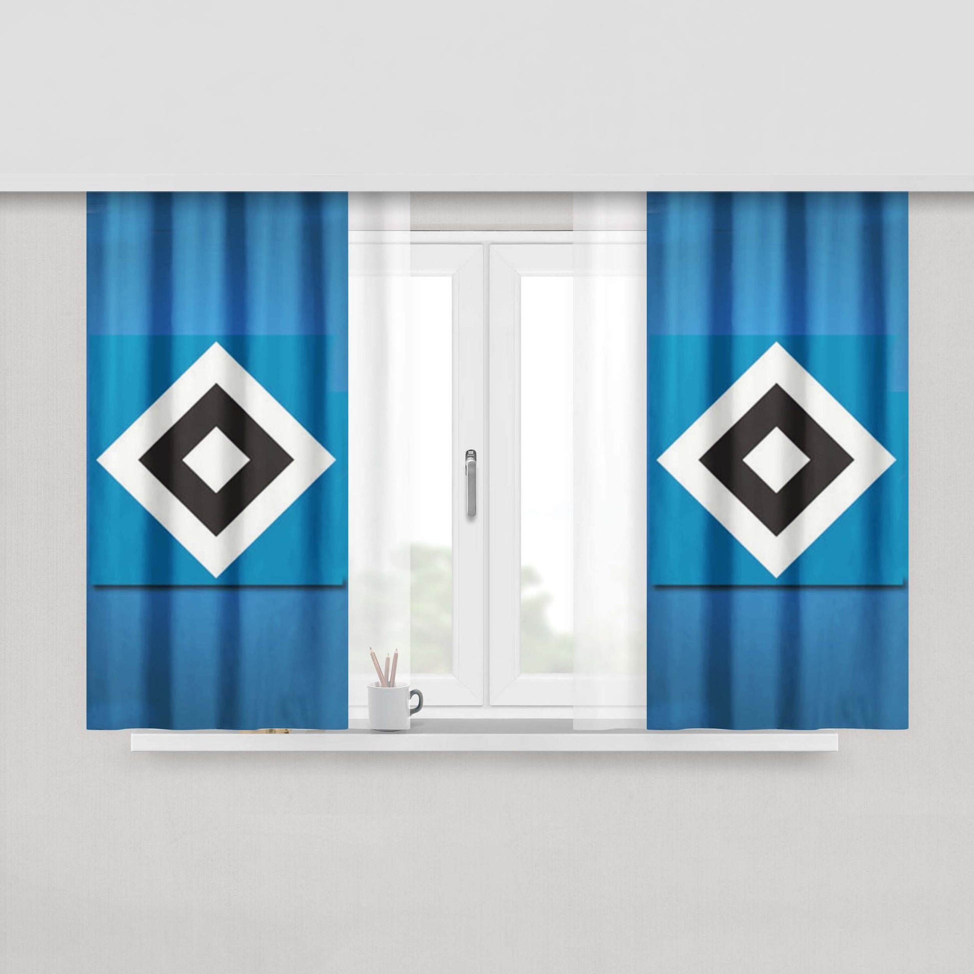 Hamburg Sv Logo Fabric Window Curtains