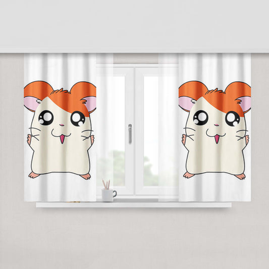 Hamtaro Cute Face Fabric Window Curtains