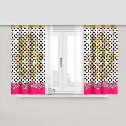 Hand Drawing Fabric Window Curtains