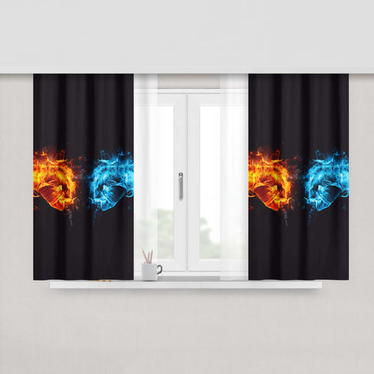 Hand Fire And Ice Fabric Window Curtains
