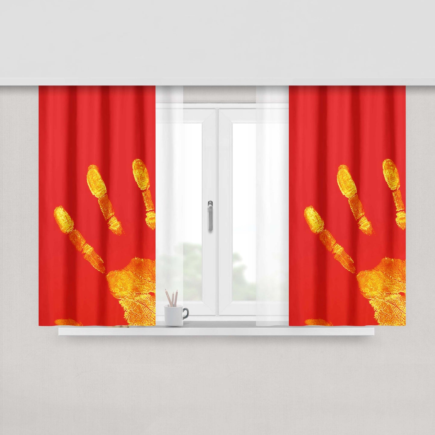 Hand Printed Thermal Fabric Window Curtains