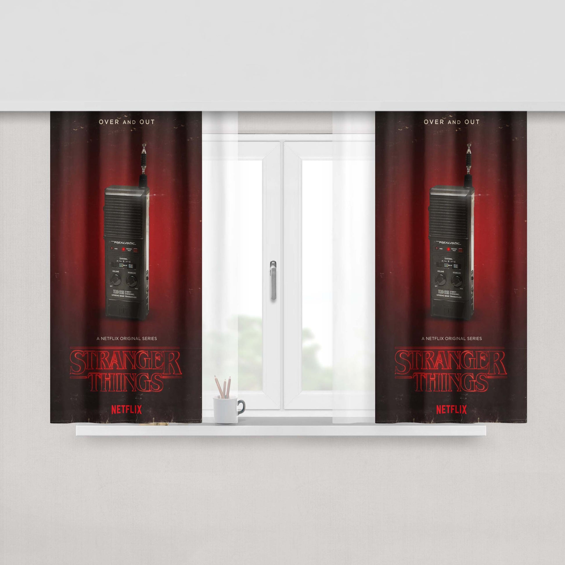 Handy Talky Stranger Things Poster Fabric Window Curtains