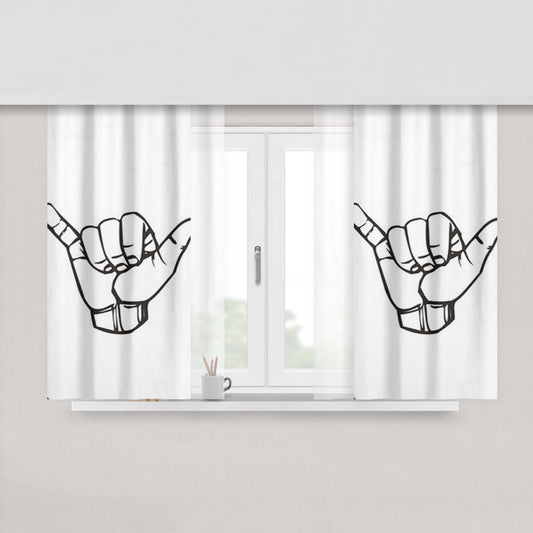 Hang Loose Hand Sign Fabric Window Curtains