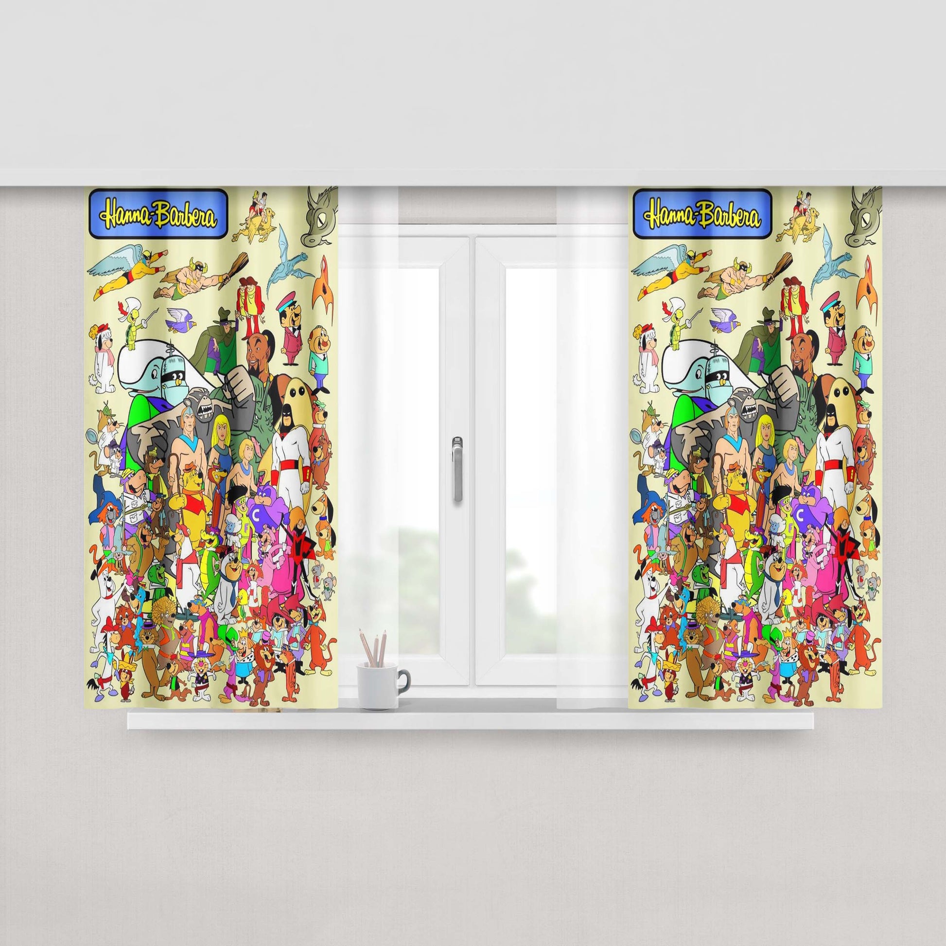 Hanna Barbera Characters Names Fabric Window Curtains