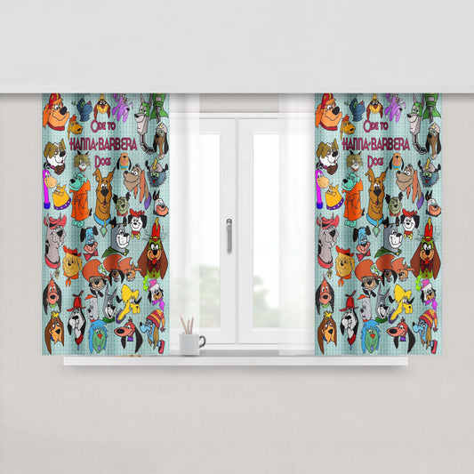 Hanna Barbera Dogs Characters Tribute Fabric Window Curtains