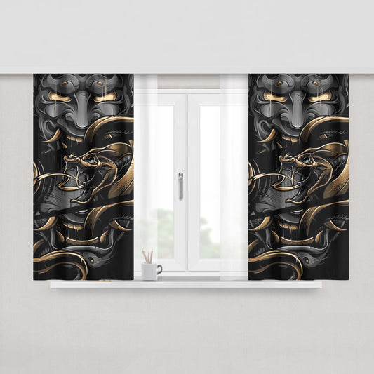 Hannya Monster Fabric Window Curtains