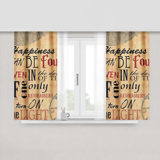 Happiness Can Be Found In The Darkest Fabric Window Curtains
