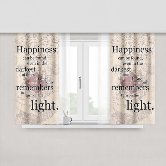 Happiness Quote Harry Potter Fabric Window Curtains
