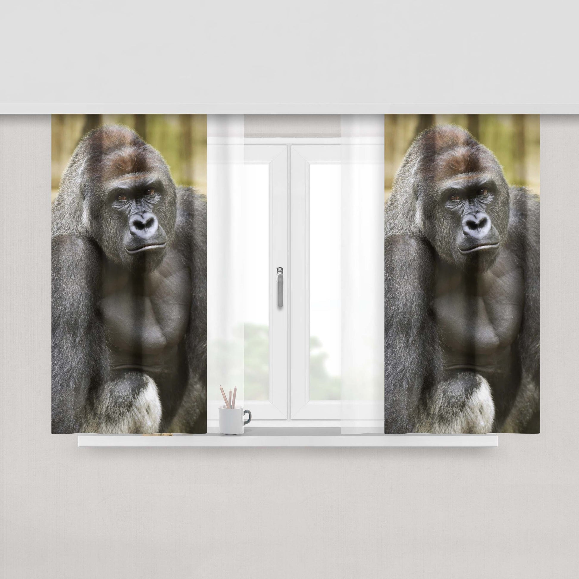 Harambe The Gorilla Fabric Window Curtains
