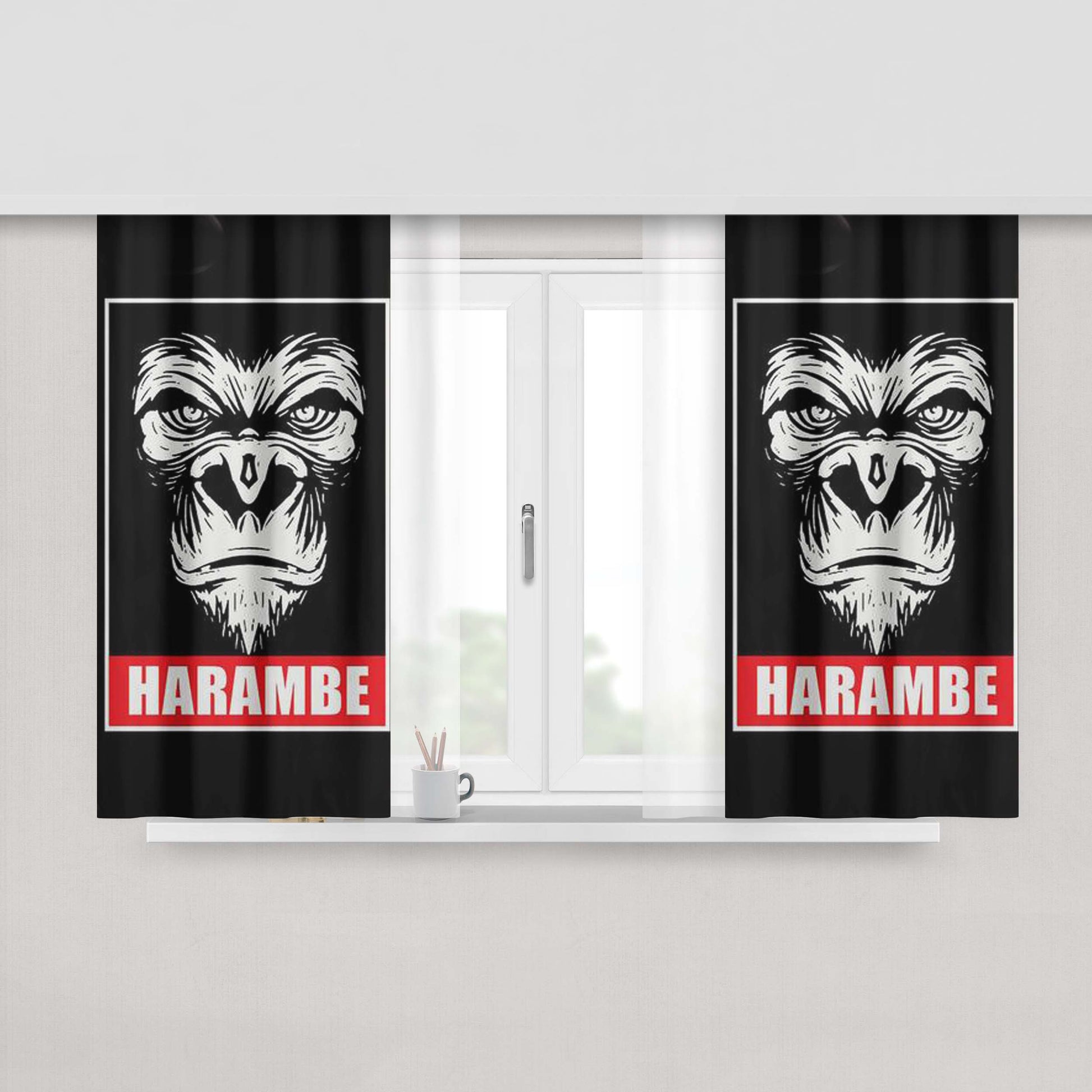 Harambe Peach Skin Window Curtains