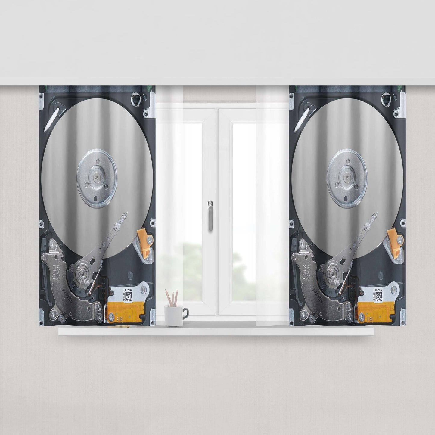 Hard Drive Without Casing Fabric Window Curtains