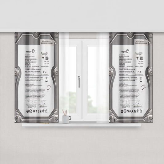 Hard Drive Fabric Window Curtains
