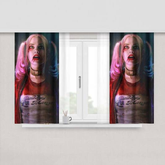 Harley Queen Daddy Lil Monster Fabric Window Curtains