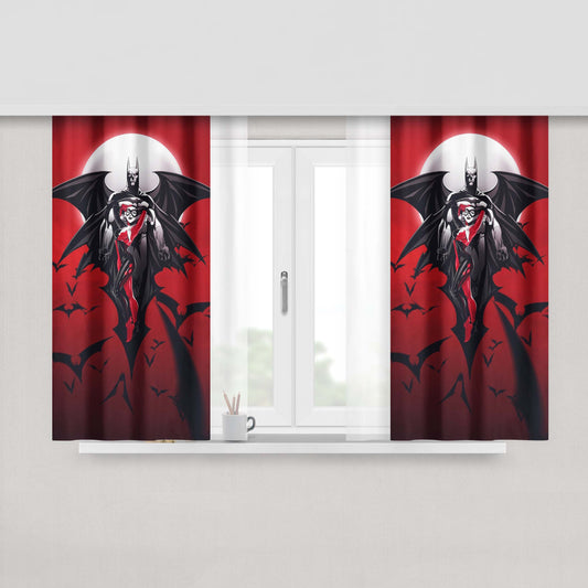 Harley Quinn And Batman Fabric Window Curtains