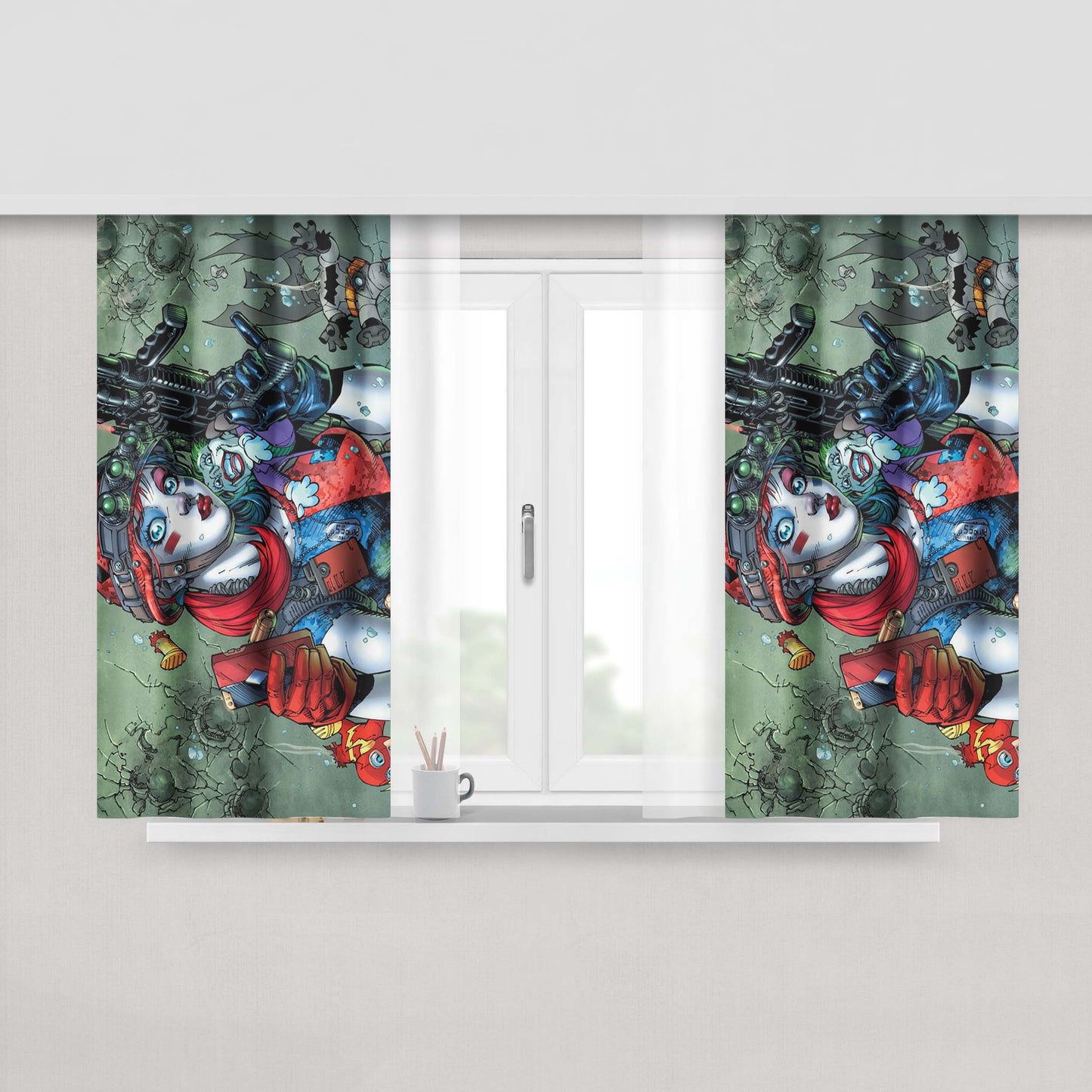 Harley Quinn And The Suicide Squad Fabric Window Curtains