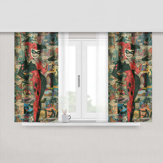 Harley Quinn Art Comic Collages Fabric Window Curtains