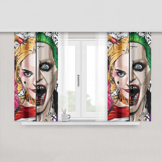 Harley Quinn Joker Joke Fabric Window Curtains
