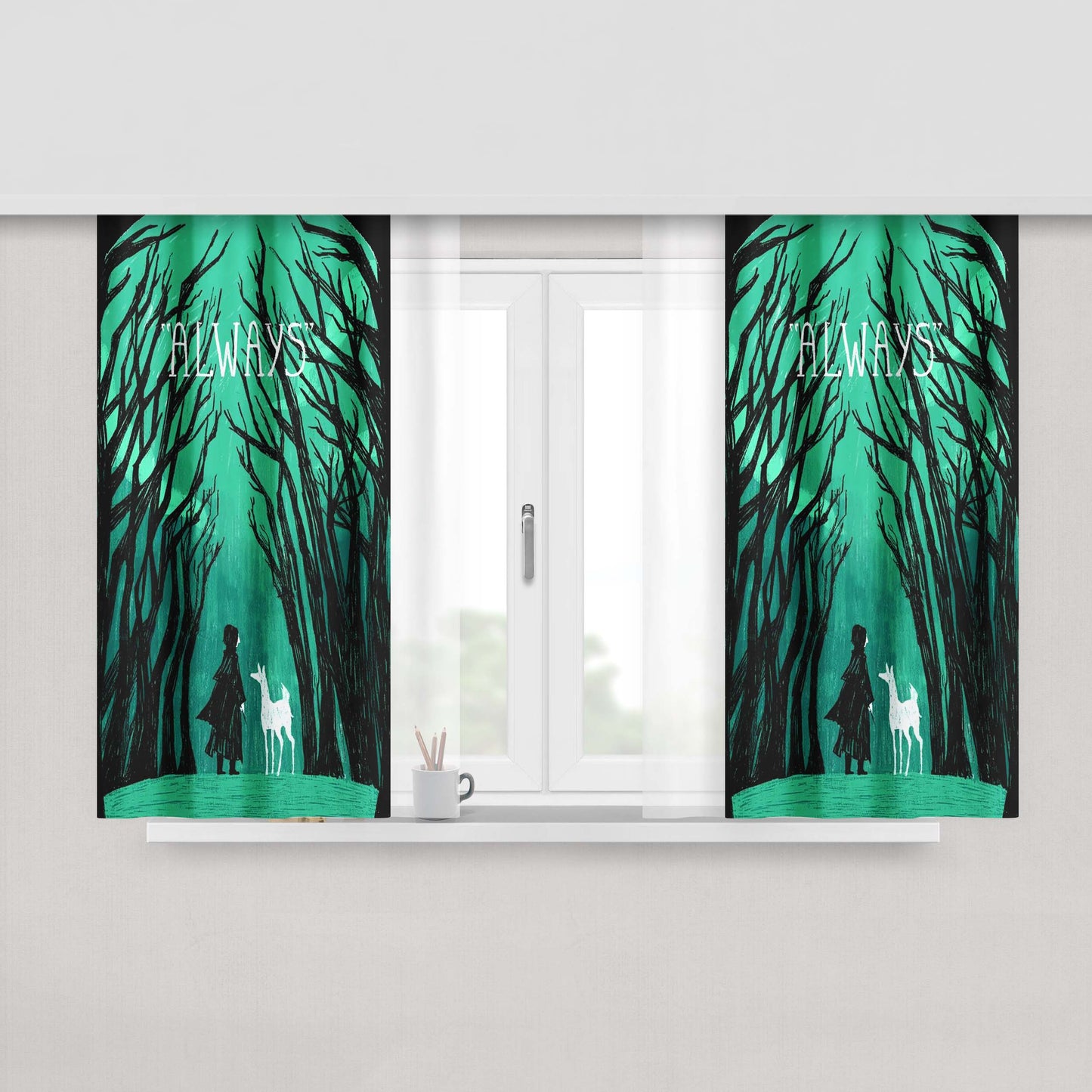 Harry Potter After All This Time Always Fabric Window Curtains