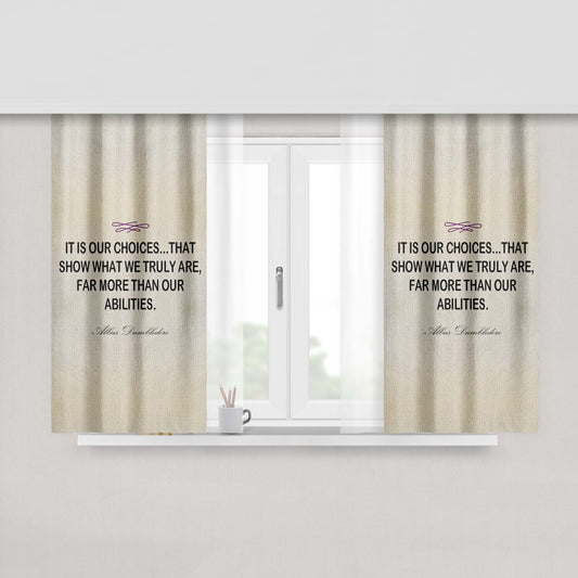 Harry Potter Albus Dumbledore Quote Fabric Window Curtains