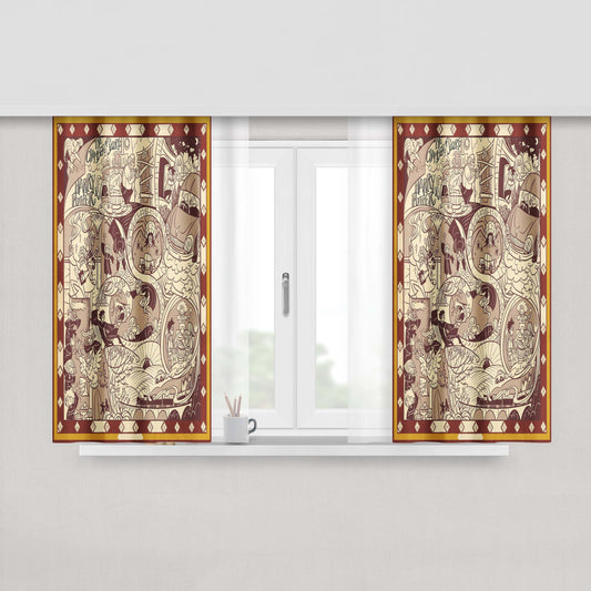 Harry Potter And The Chamber Of Secrets Stained Glass Fabric Window Curtains