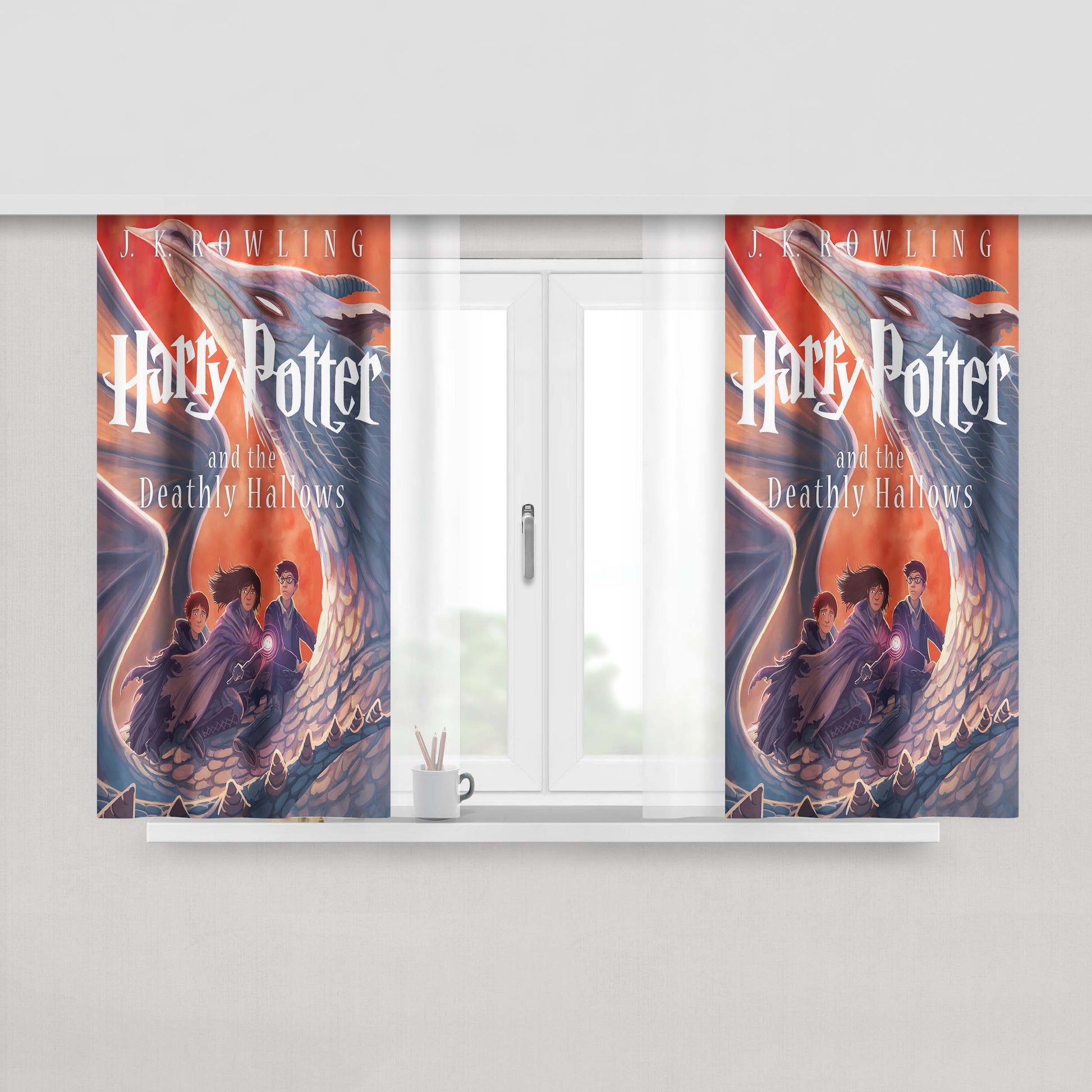 Harry Potter And The Deathly Hallows New Book Cover Fabric Window Curtains