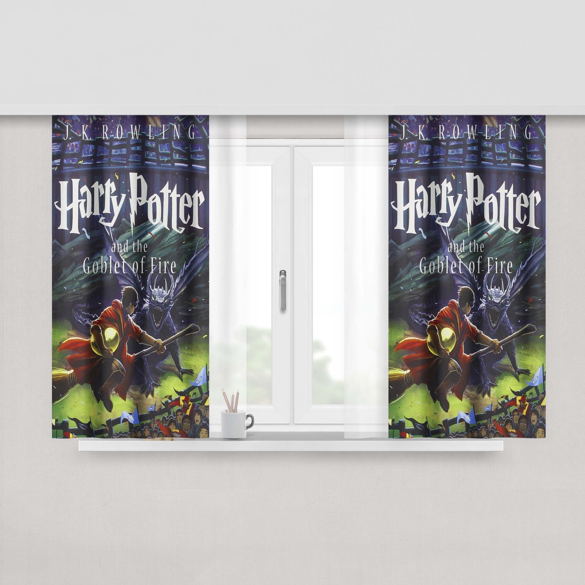 Harry Potter And The Goblet Of Fire New Book Cover Fabric Window Curtains