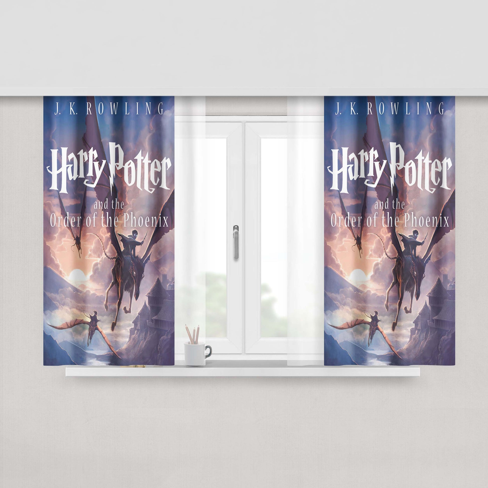 Harry Potter And The Order Of The Phoenix New Book Cover Fabric Window Curtains