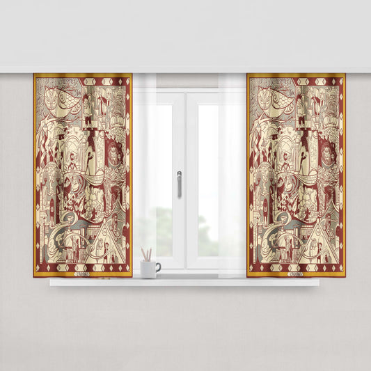 Harry Potter And The Philosopher S Stone Stained Glass Fabric Window Curtains