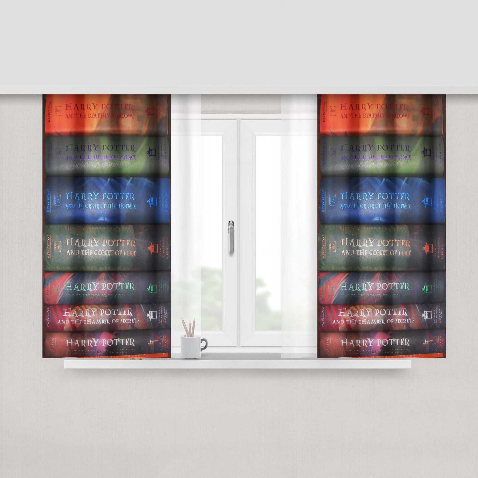 Harry Potter Books 1 7 Fabric Window Curtains