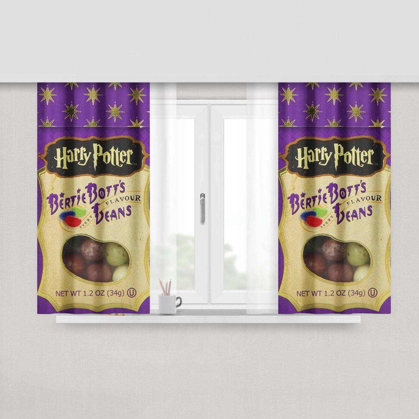 Harry Potter Candy Bertie Botts Fabric Window Curtains