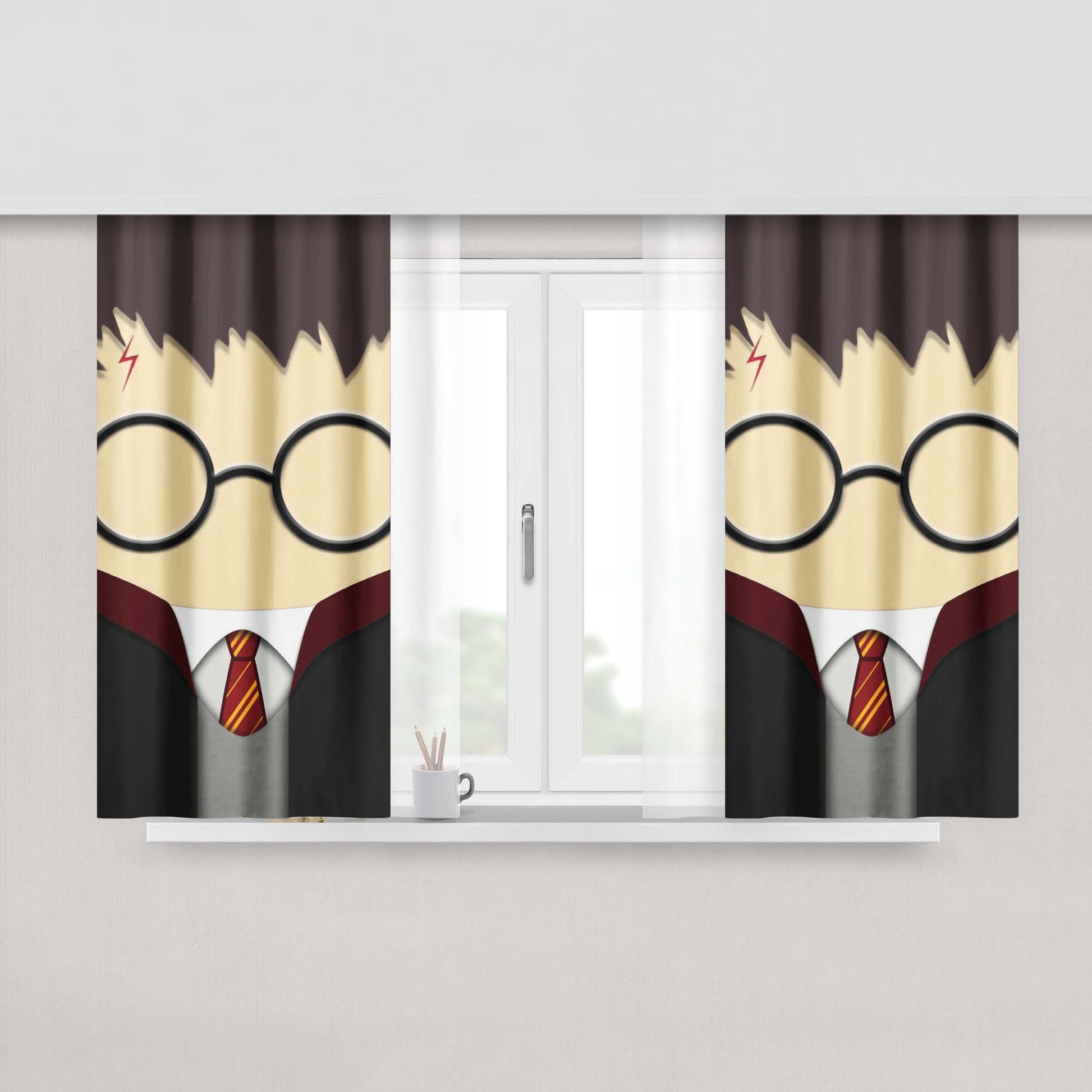 Harry Potter Cartoon Uniform Fabric Window Curtains