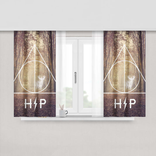 Harry Potter Deathly Hallows Deer Forest Fabric Window Curtains