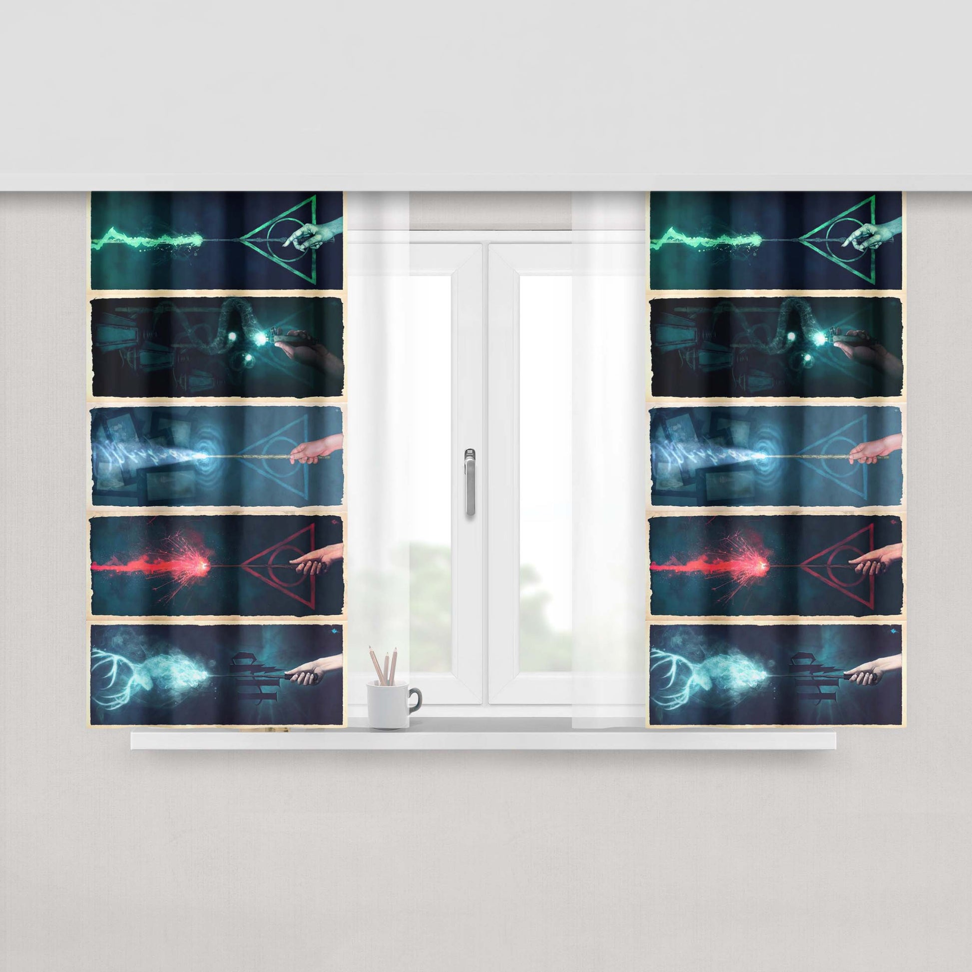 Harry Potter Deathly Hallows Expecto Patronum Fabric Window Curtains