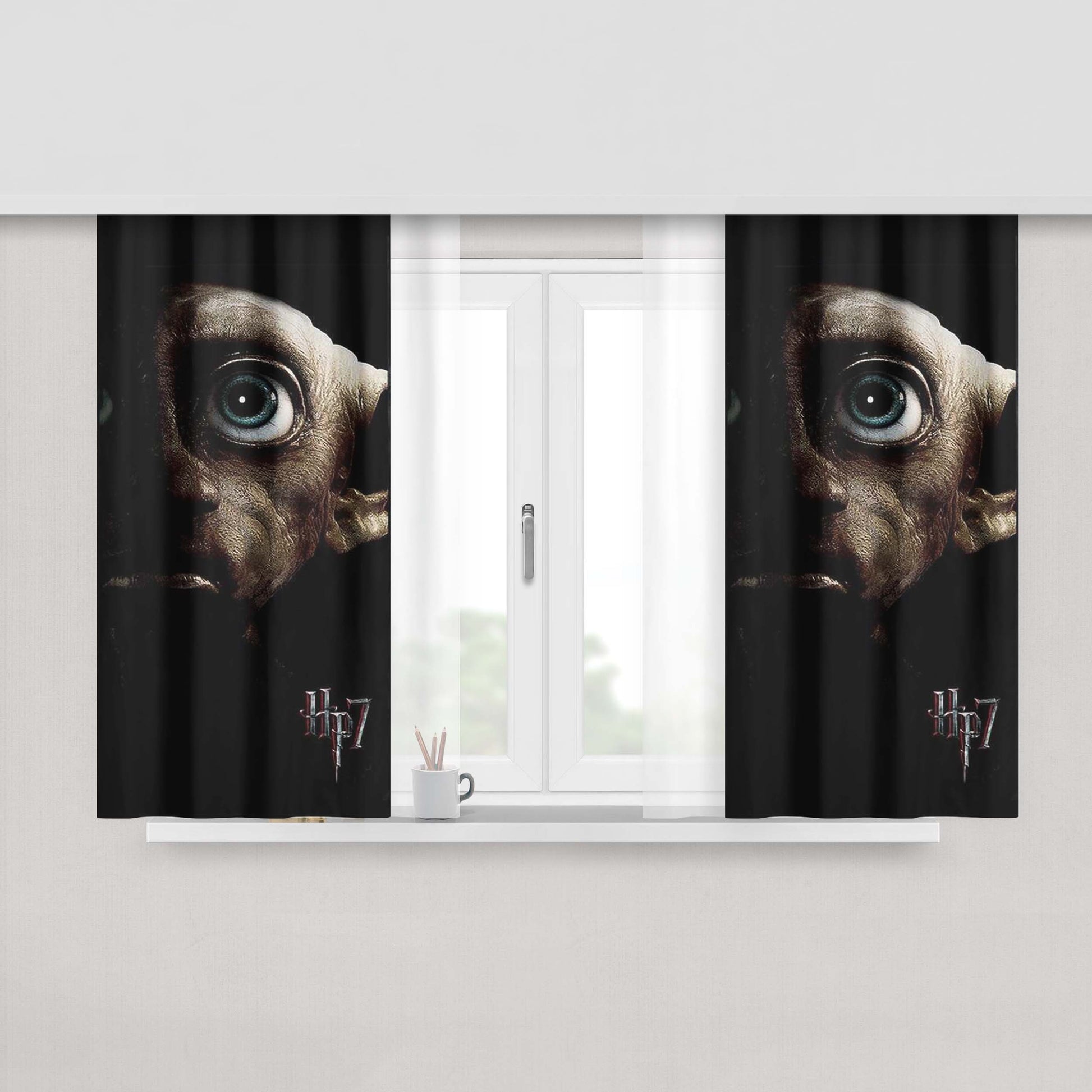 Harry Potter Dobby Face Fabric Window Curtains