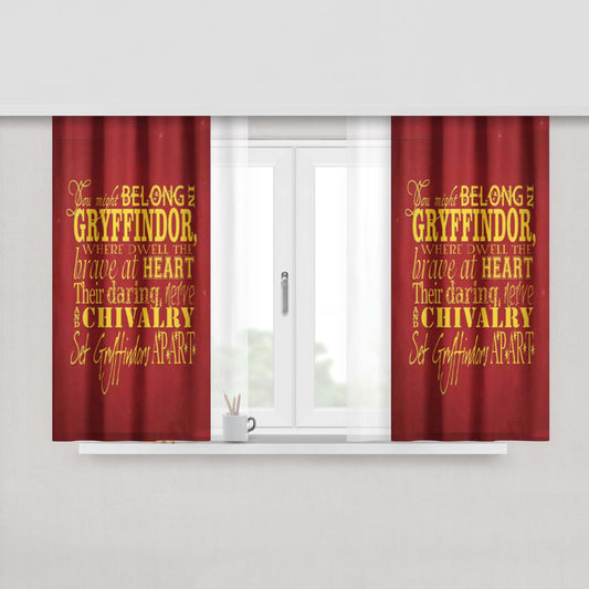Harry Potter Gryffindor Quote Fabric Window Curtains