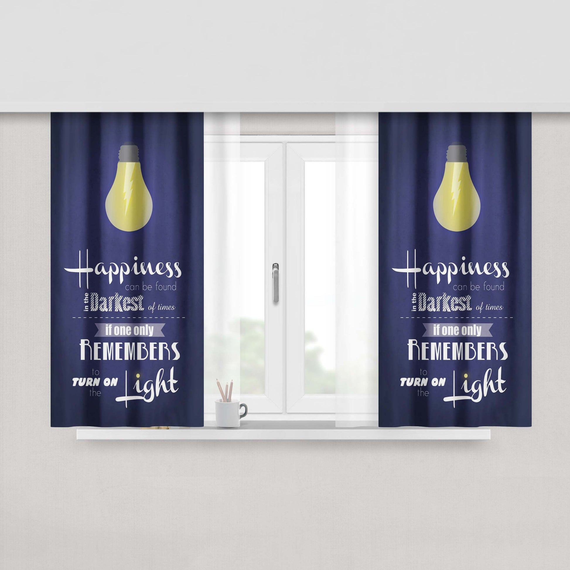 Harry Potter Happiness Quote Fabric Window Curtains