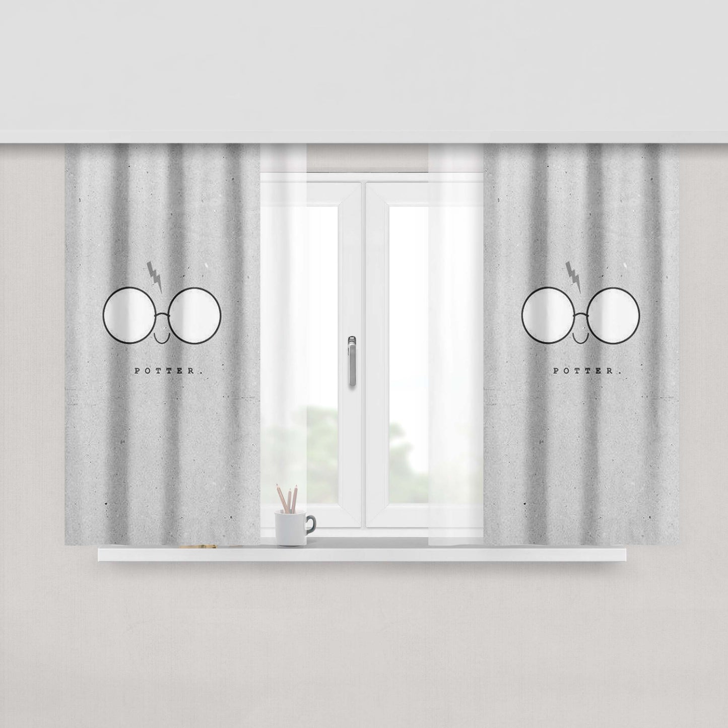 Harry Potter Head Fabric Window Curtains