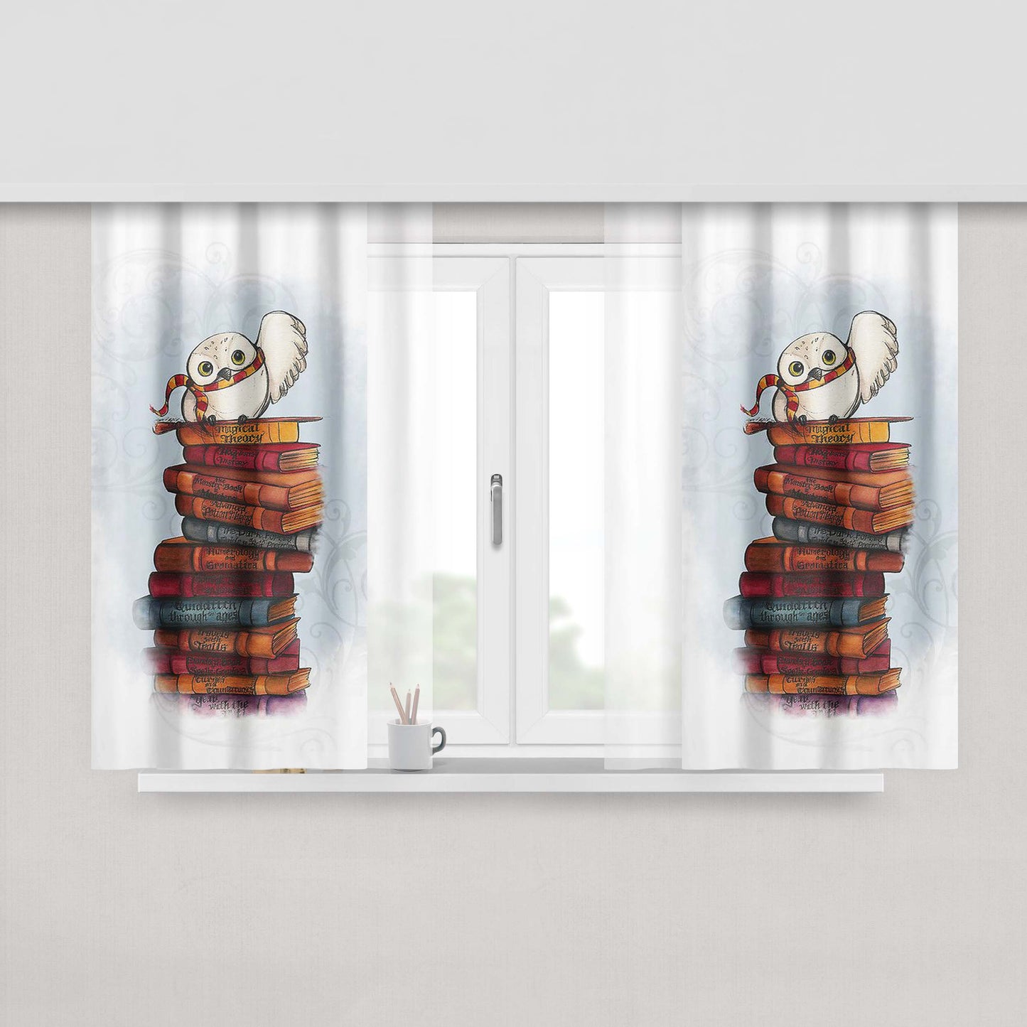 Harry Potter Hedwig Owl Fabric Window Curtains