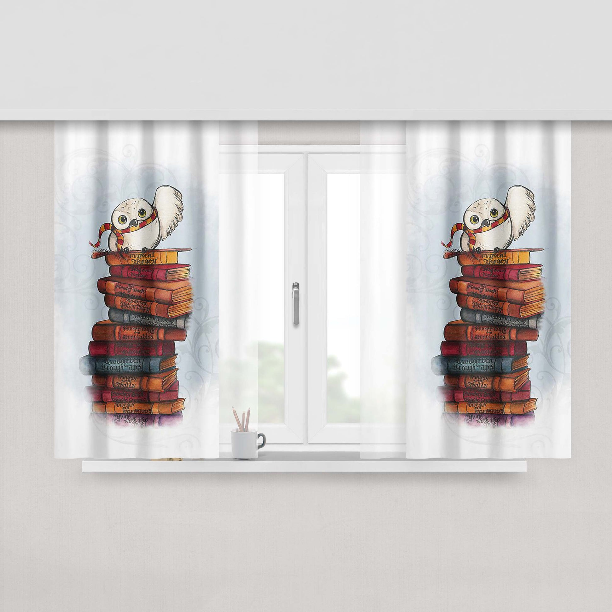Harry Potter Hedwig Owl Fabric Window Curtains