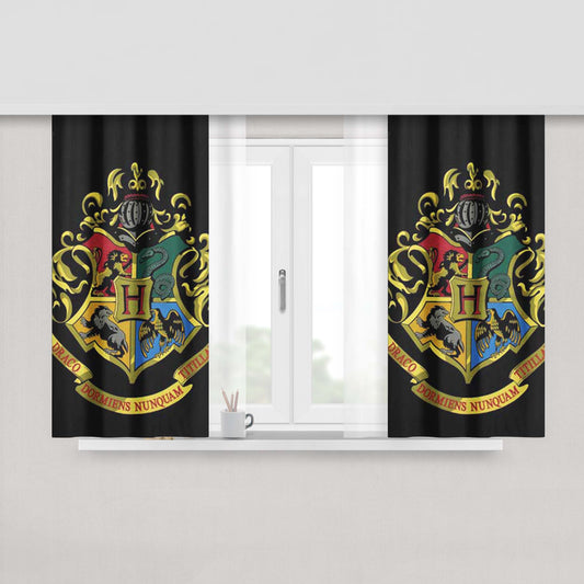 Harry Potter Hogwarts Crest Cartoon Fabric Window Curtains