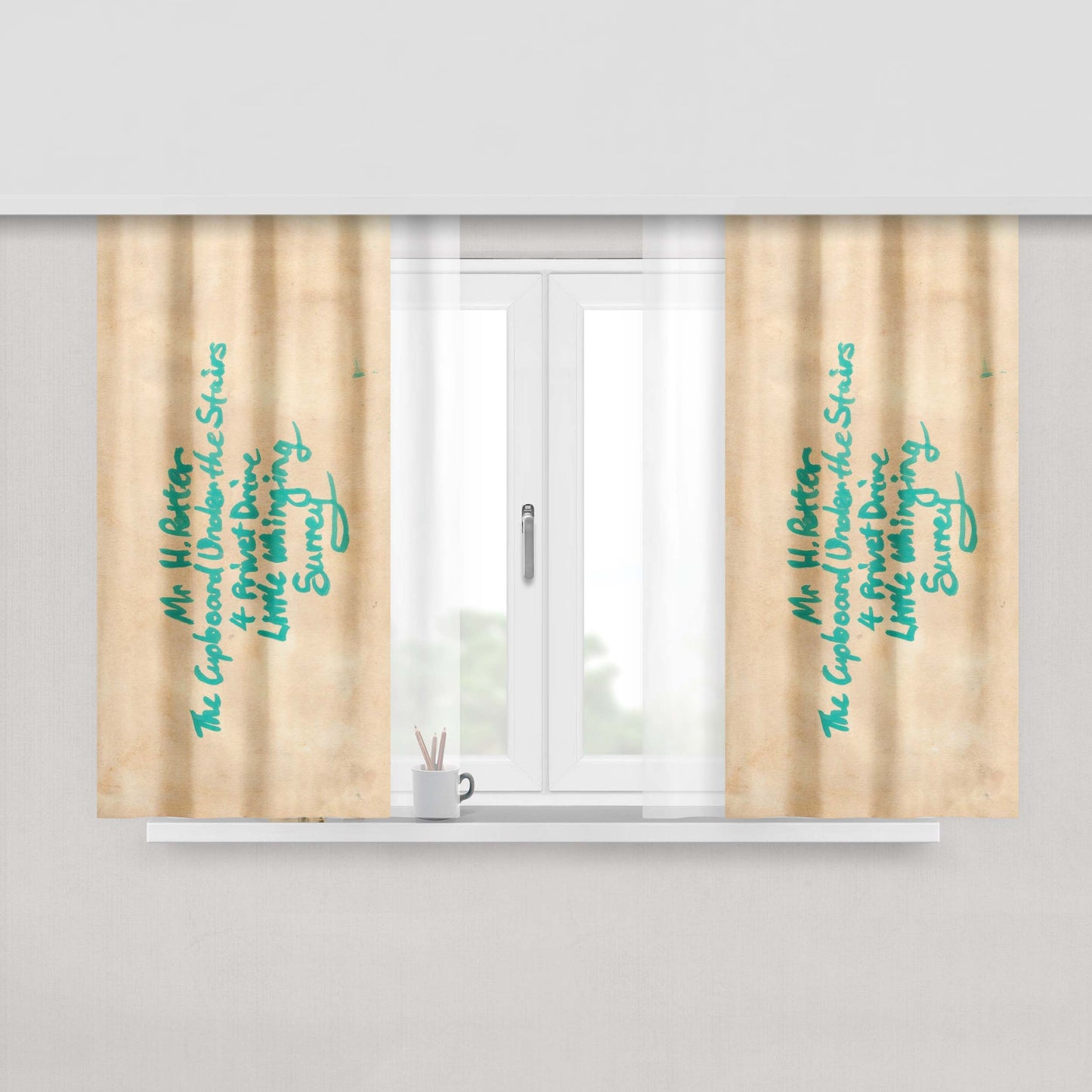 Harry Potter Hogwarts Letter Fabric Window Curtains