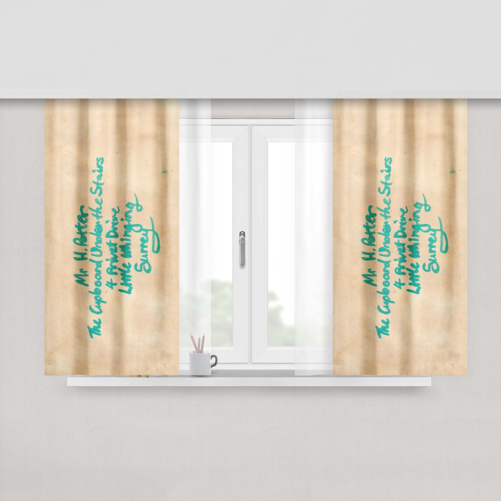 Harry Potter Hogwarts Letter Fabric Window Curtains