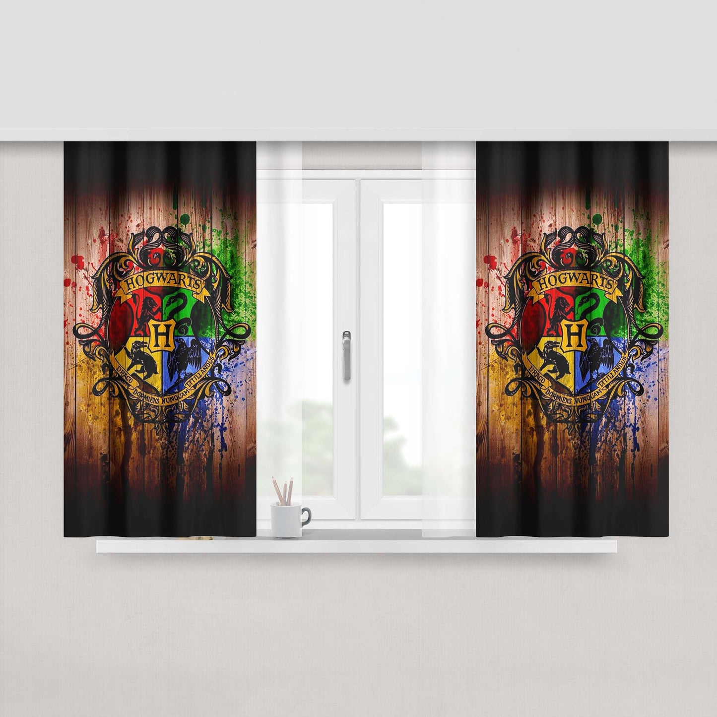 Harry Potter Hogwarts Fabric Window Curtains